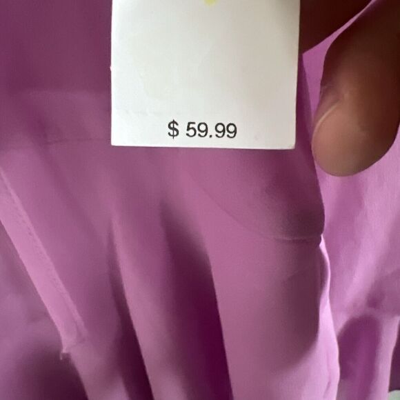 NWT BANANA REPUBLIC TOP Blouse Orchid Size S SHEER STRING tie - Picture 6 of 6
